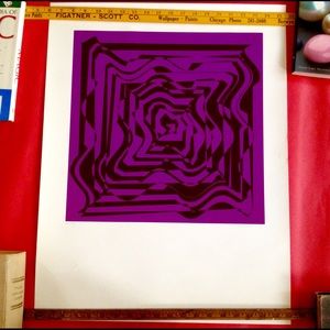 Vintage Original Op Art Print by Vera Molnar